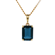 Load image into Gallery viewer, 9ct Yellow Gold London Blue Topaz Pendant. GA-474