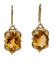 Load image into Gallery viewer, 9Ct Yellow Gold ‘Victorian’ Citrine Earrings. J359GC
