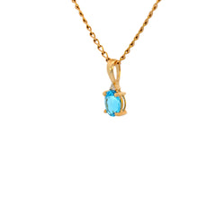 Load image into Gallery viewer, 9ct Yellow Gold Swiss Blue Topaz and Diamond Pendant. CYP3705