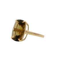 Load image into Gallery viewer, 9ct Yellow Gold Olive Quartz Ring. CYR8091