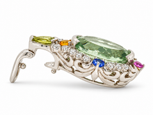 Load image into Gallery viewer, Sterling Silver Prasiolite & Multi-Gemstone Openable Enhancer. HIM131