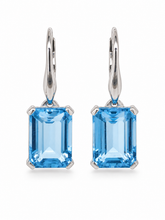 Load image into Gallery viewer, Sterling Silver Swiss Blue Topaz Earrings. HIM132