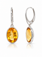 Load image into Gallery viewer, Sterling Silver Citrine Earrings. HIM141
