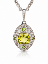 Load image into Gallery viewer, Sterling Silver Lemon Quartz and Peridot Enhancer. HIM142