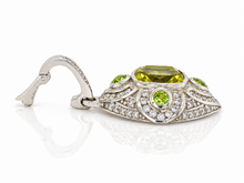 Load image into Gallery viewer, Sterling Silver Lemon Quartz and Peridot Enhancer. HIM142