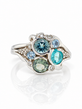 Load image into Gallery viewer, Sterling Silver Tourmaline & Cubic Zirconia Ring. HIM147