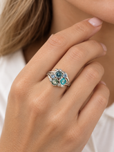 Load image into Gallery viewer, Sterling Silver Tourmaline & Cubic Zirconia Ring. HIM147