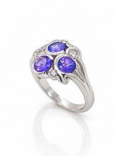 Load image into Gallery viewer, Sterling Silver Tanzanite & Cubic Zirconia Ring. HIM148