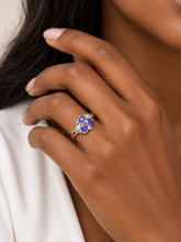 Load image into Gallery viewer, Sterling Silver Tanzanite & Cubic Zirconia Ring. HIM148