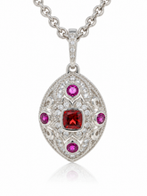 Load image into Gallery viewer, Sterling Silver Garnet, Rhodolite Garnet and Cubic Zirconia Enhancer. HIM152