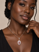 Load image into Gallery viewer, Sterling Silver Garnet, Rhodolite Garnet and Cubic Zirconia Enhancer. HIM152