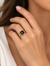Load image into Gallery viewer, 9ct Yellow Gold Onyx and Diamond Ring. MMC864