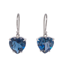 Load image into Gallery viewer, 9ct White Gold London Blue Topaz Earrings. GA-361