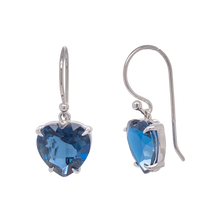 Load image into Gallery viewer, 9ct White Gold London Blue Topaz Earrings. GA-361