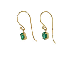 Load image into Gallery viewer, 9ct Yellow Gold Zambian Emerald Earrings. GA-471