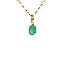 Load image into Gallery viewer, 9ct Yellow Gold Zambian Emerald Pendant. GA-476