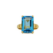 Load image into Gallery viewer, 9ct Yellow Gold Blue Topaz Ring. GA-493