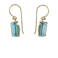Load image into Gallery viewer, 9ct Yellow Gold Blue Topaz Earrings. GA-495