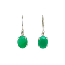 Load image into Gallery viewer, Sterling Silver Zambian Emerald Earrings. GA-497