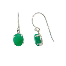 Load image into Gallery viewer, Sterling Silver Zambian Emerald Earrings. GA-497