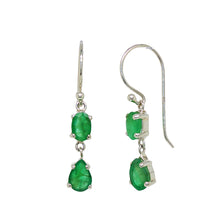 Load image into Gallery viewer, Sterling Silver Zambian Emerald Earrings. GA-498
