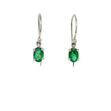Load image into Gallery viewer, Sterling Silver Zambian Emerald Earrings. GA-499