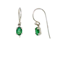 Load image into Gallery viewer, Sterling Silver Zambian Emerald Earrings. GA-499