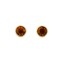 Load image into Gallery viewer, 9ct Yellow Gold Citrine Stud Earrings. GA-519