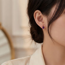 Load image into Gallery viewer, 9ct Rose Gold Amethyst Renee Stud Earrings. J374GA