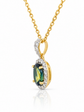 Load image into Gallery viewer, 18ct Yellow Gold Australian Sapphire and Diamond Pendant. GA-535