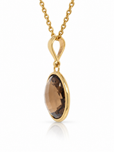 Load image into Gallery viewer, 9ct Yellow Gold Smokey Quartz Pendant. GA-536