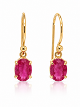 Load image into Gallery viewer, 9ct Yellow Gold Ruby Earrings. GA-543