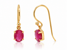 Load image into Gallery viewer, 9ct Yellow Gold Ruby Earrings. GA-543
