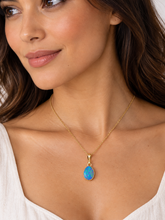 Load image into Gallery viewer, 9ct Yellow Gold Lightning Ridge Solid Black Opal Pendant. GA-545