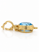 Load image into Gallery viewer, 9ct Yellow Gold Blue Topaz and Diamond Enhancer Pendant. MMP944