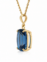 Load image into Gallery viewer, 9ct Yellow Gold London Blue Topaz Pendant. GA-555