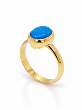 Load image into Gallery viewer, 9ct Yellow Gold Siani Turquoise Oval Ring. GA-552