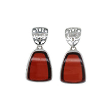 Load image into Gallery viewer, Sterling Silver Baltic Amber Stud Earrings. HEN100