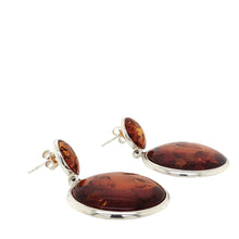Load image into Gallery viewer, Sterling Silver Baltic Amber Stud Earrings. HEN103