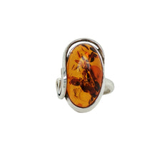 Load image into Gallery viewer, Sterling Silver Baltic Amber Ring. HEN126
