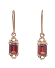 Load image into Gallery viewer, 9ct Rose Gold Garnet Renee Earrings. J374G