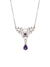 Load image into Gallery viewer, Sterling Silver Amethyst Silver Lace Necklace. J245AM