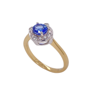 Load image into Gallery viewer, 9ct White and Yellow Gold Ceylon Sapphire and Diamond Ring. 2147CSD