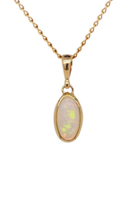Load image into Gallery viewer, 9ct Yellow Gold Solid White Opal Pendant. GA-390