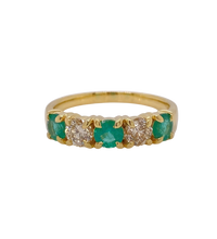 Load image into Gallery viewer, 9ct Yellow Gold Emerald and Diamond Ring. CYR8153