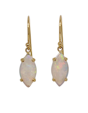 Load image into Gallery viewer, 9ct Yellow Gold Solid White Opal Earrings. GA-403