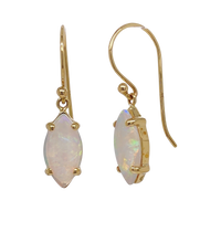 Load image into Gallery viewer, 9ct Yellow Gold Solid White Opal Earrings. GA-403