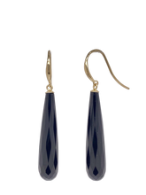 Load image into Gallery viewer, 9ct Yellow Gold Onyx Earrings. J1OB