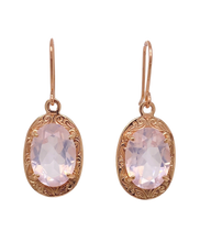 Load image into Gallery viewer, 9ct Rose Gold Rose Quartz Lido Earrings. J496RQ