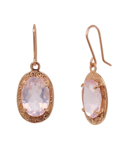 Load image into Gallery viewer, 9ct Rose Gold Rose Quartz Lido Earrings. J496RQ